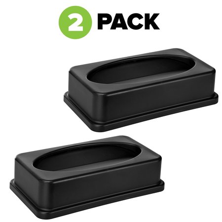 ALPINE INDUSTRIES Black Slim Trash Can Swing Lid, PK2 ALP478-2-BLK-2pk